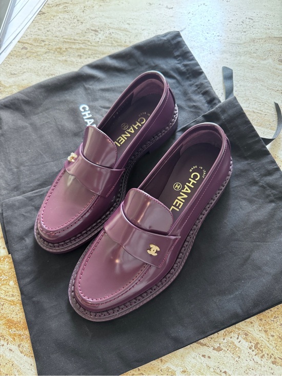 CHANEL Shoes - NEW CHANEL Patent Leather Loafers with Gold CC Accent